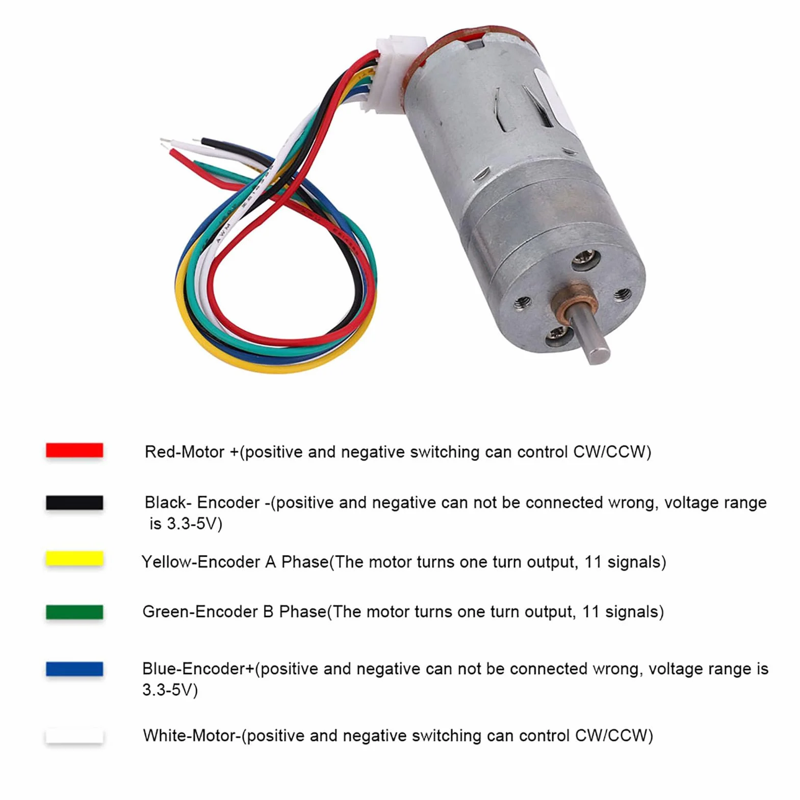 Inteligentny Zestaw Samochodowy JGA25-371 DC12V Enkoder Koła 65mm 200 obr/min
