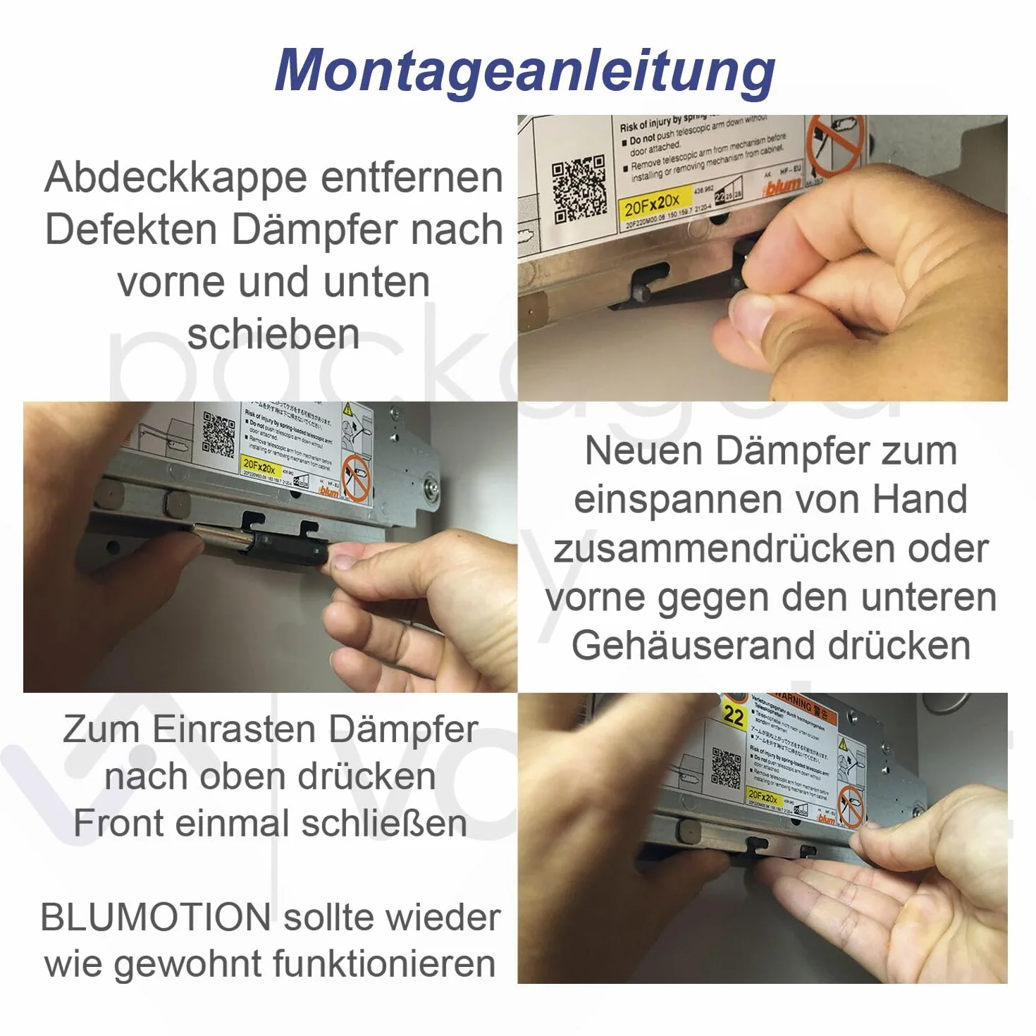 Blum 22K2024 amortyzator do klap Aventos HS HL – Blumotion wymienny amortyzator drzwi do magazynowania mocy, uchwyt klap, 2 x typ 02