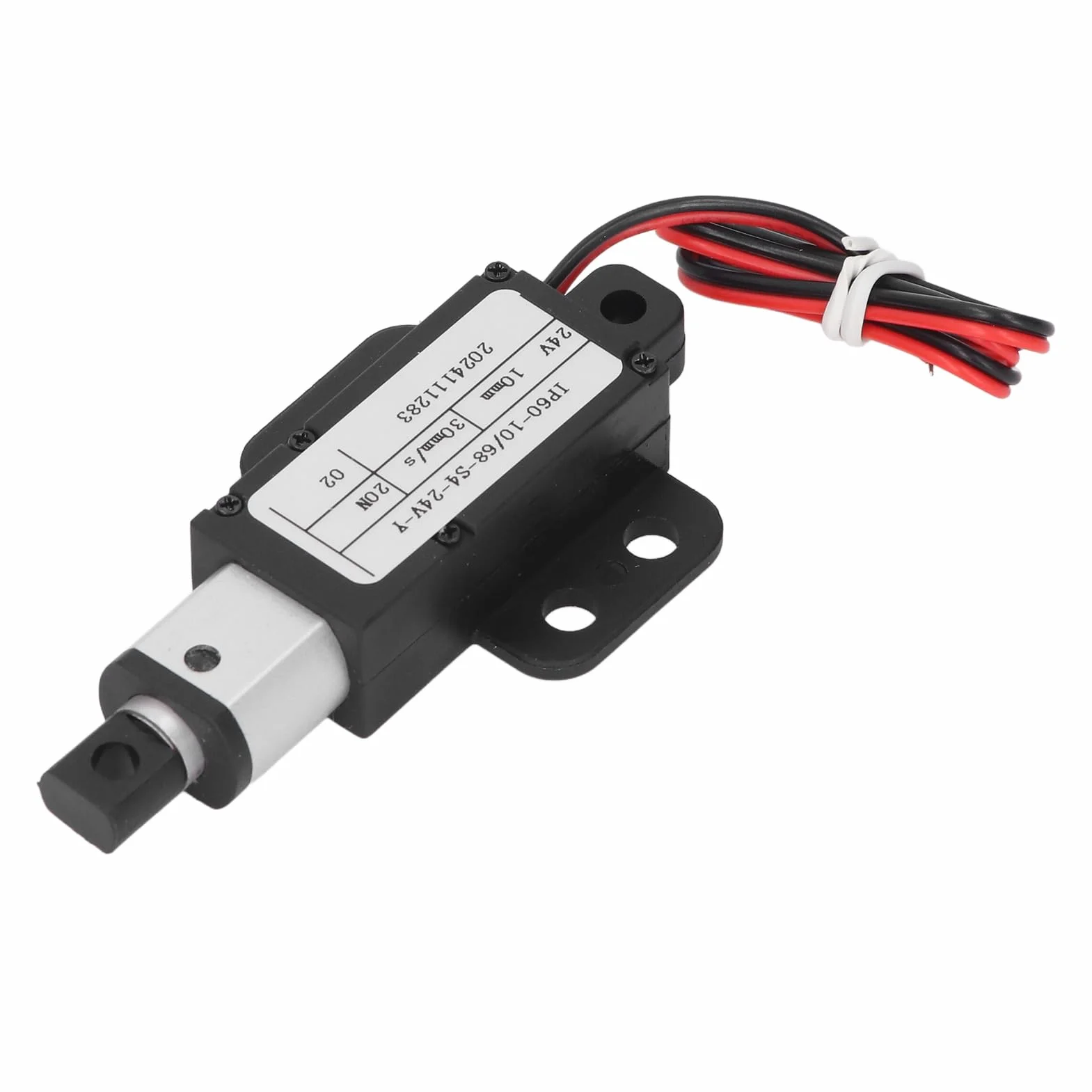 Eujgoov Mini Elektryczny Siłownik Liniowy, Skok 10 mm, Konstrukcja Aluminiowa, Zabezpieczenie Nadprądowe