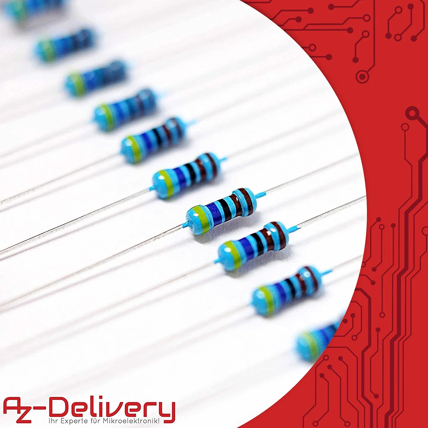 AZDelivery 5 x Rezystory Zestaw rezystorów 525 sztuk Asortyment rezystorów, 0 Ohm -1M Ohm kompatybilny z Arduino i Raspberry Pi w tym E-Book!
