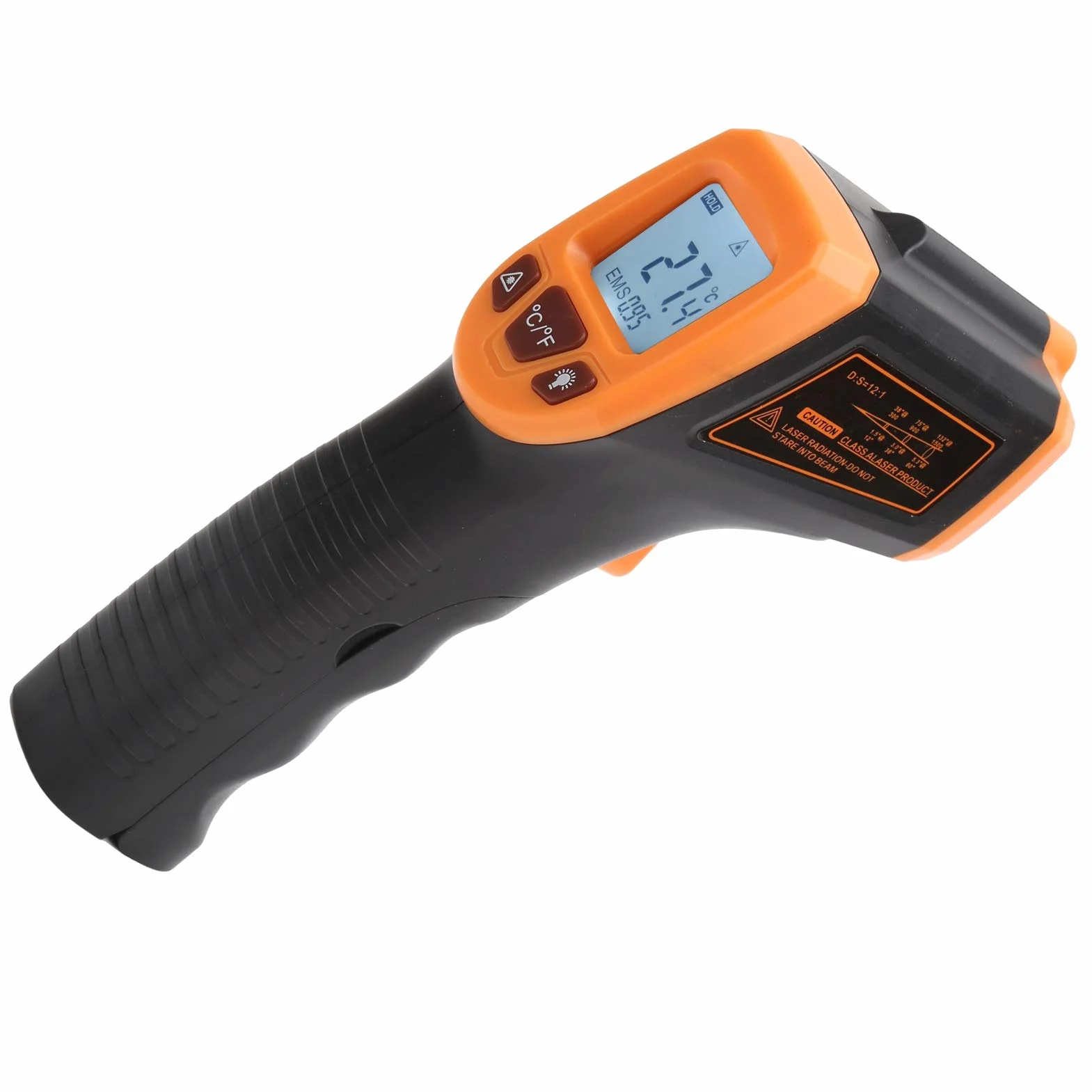 Termometr na podczerwień, od -50 ℃ do 600 ℃ ℉ Pistolet do Pomiaru Temperatury Pistolet z Podświetleniem, Bezdotykowy Termometr na podczerwień Pistolet do Pomiaru Temperatury