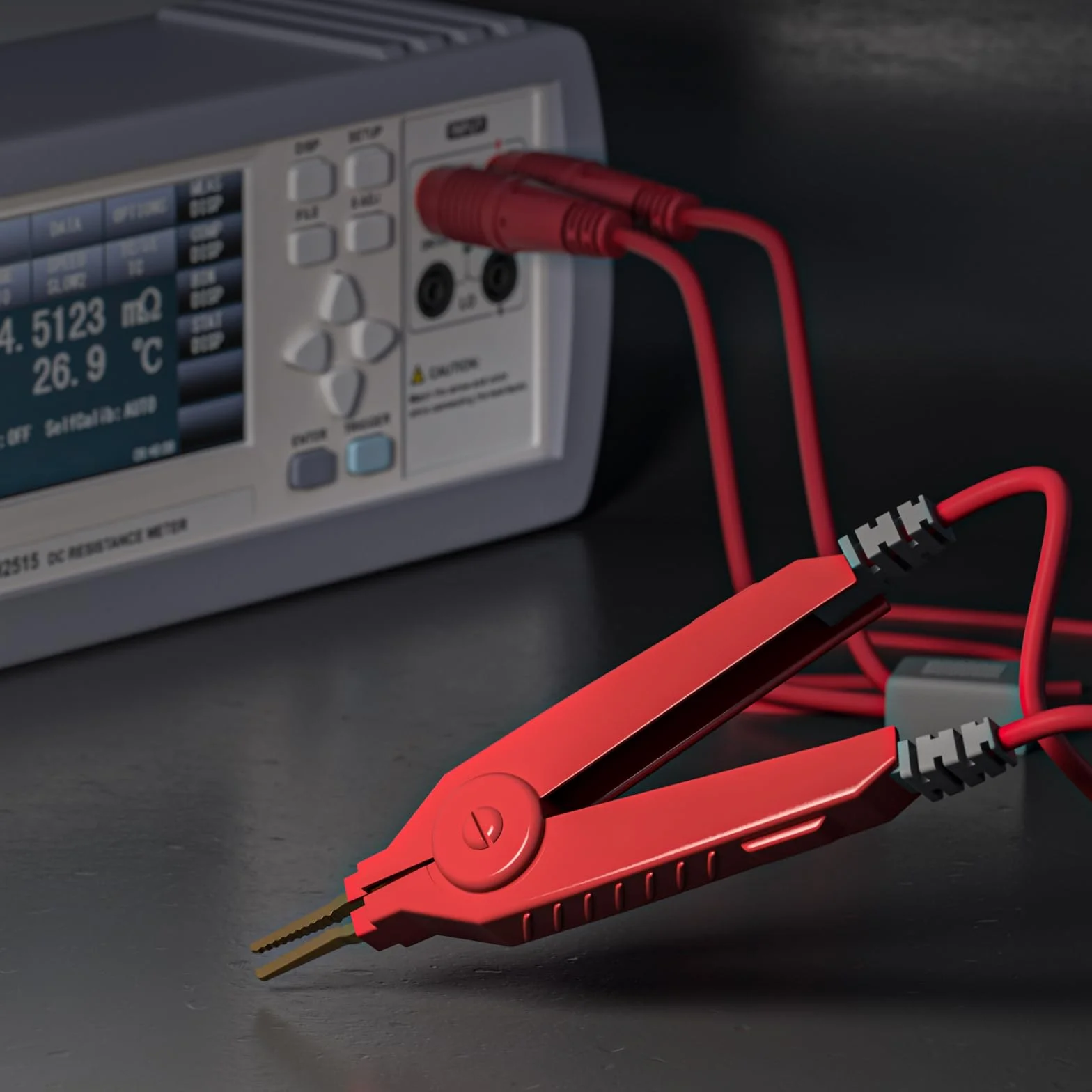LCR Meter Przewody pomiarowe Terminale Klipsy Kelvin do wtykó 4mm bananowych pozłacane 1,2 m/3,94 ft dla DMM