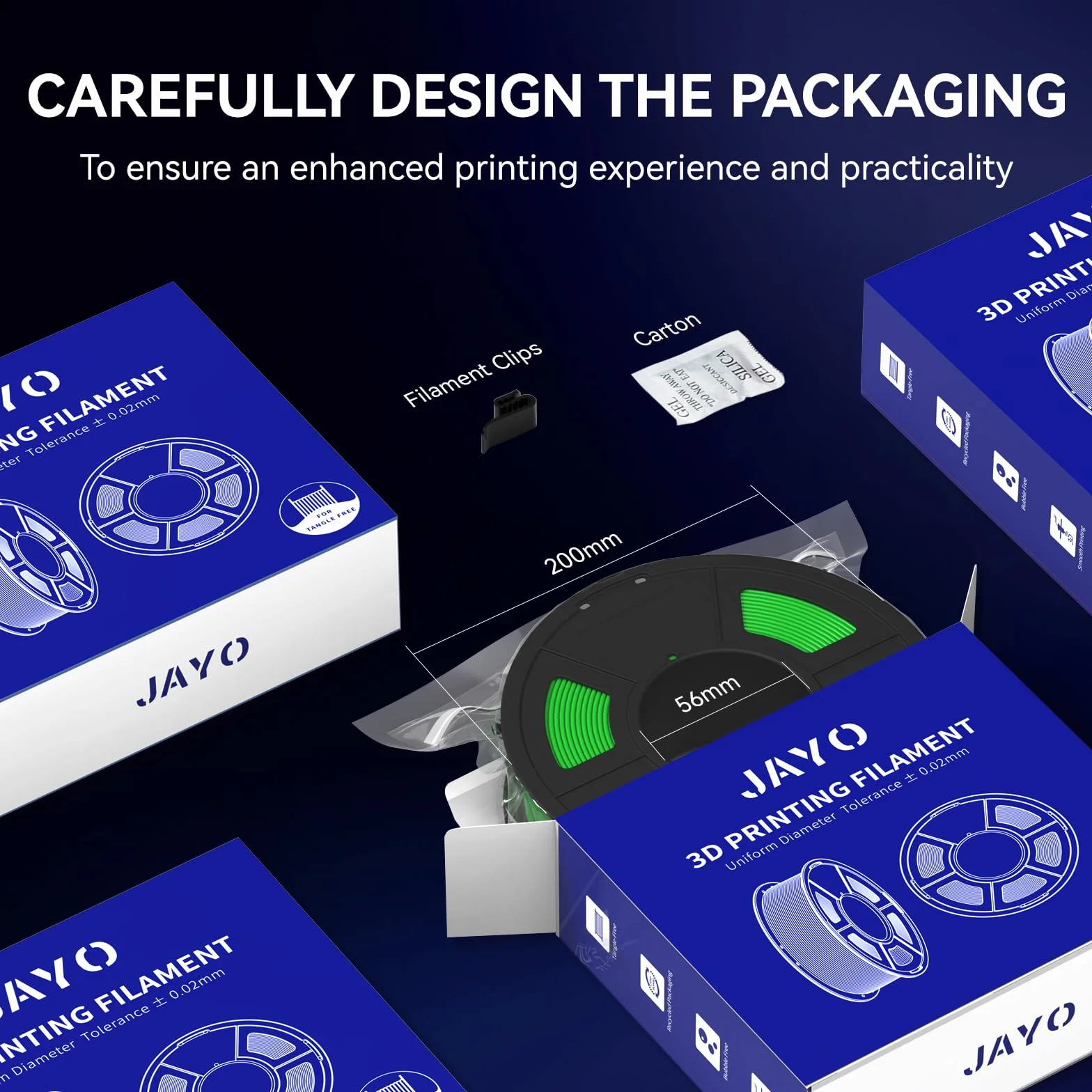JAYO Filament PLA SILK 1,75 mm 1,1 KG podwójny kolor niebieski+zielony błyszcząca jedwabista powierzchnia zmiana koloru 360° dokładność +/-0,02 mm