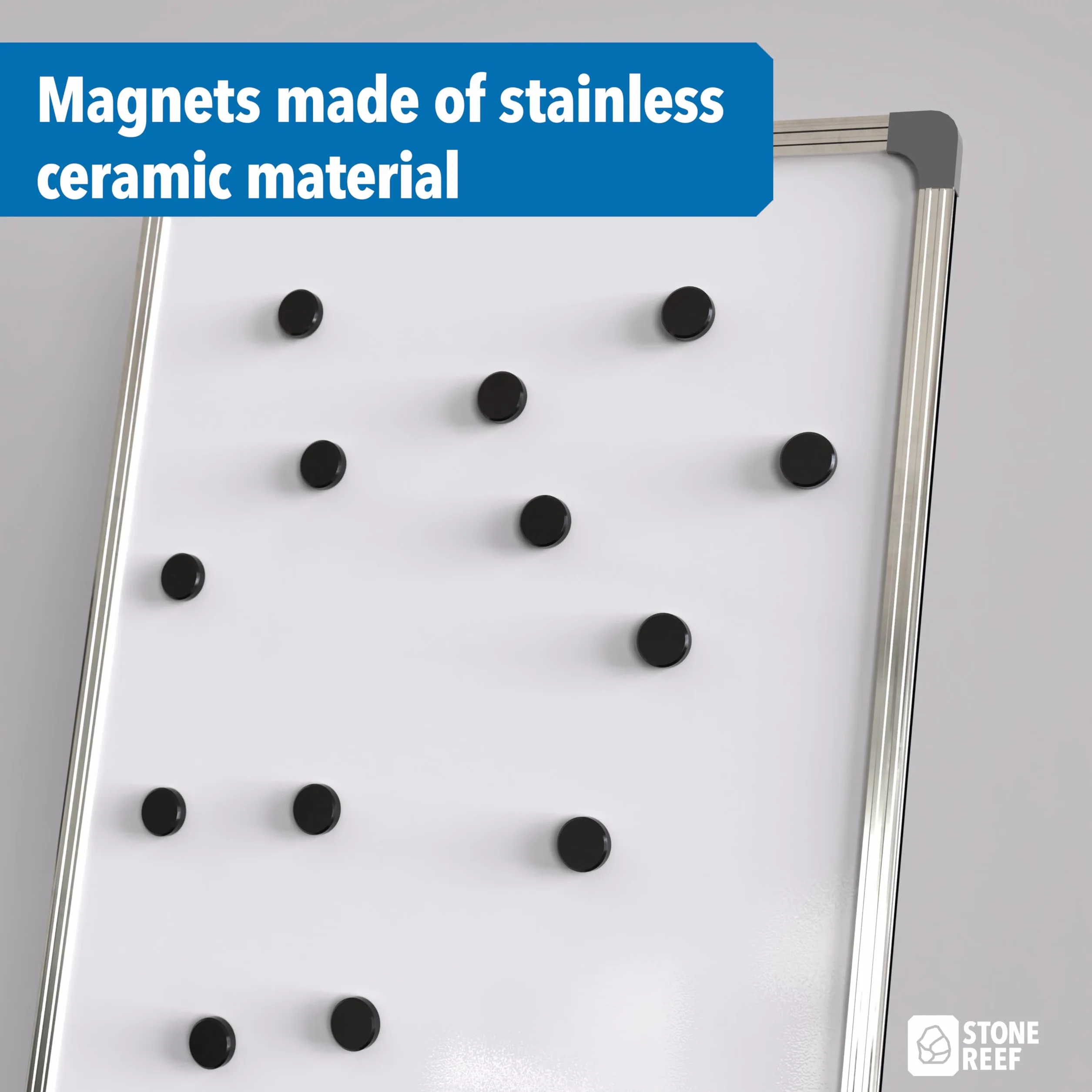 Zestaw magnesów czarny 65 sztuk 17,6 mm x 4,9 mm odporne na wysokie temperatury i korozję