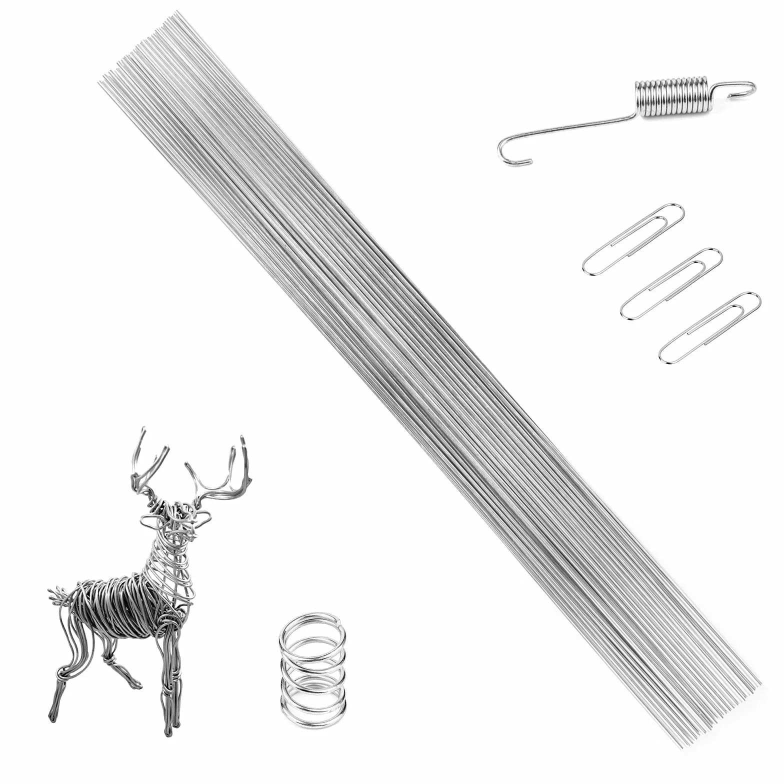 LALAGO Drut ze stali nierdzewnej sprężynowej 2 mm x 400 mm 40 sztuk