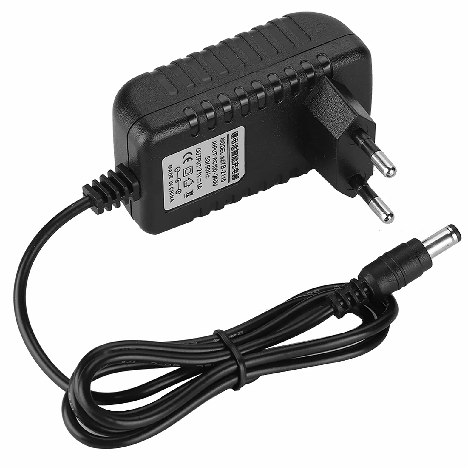 21 V 1A Ligi -Ion Akuaryjnik z Grubym Miedzianym Rdzeniem, Ognioodpornym Stopem PC i Szerokim Napięciem - ładowarka Adaptacyjna do (Wtyczka UE 100-240 V.)