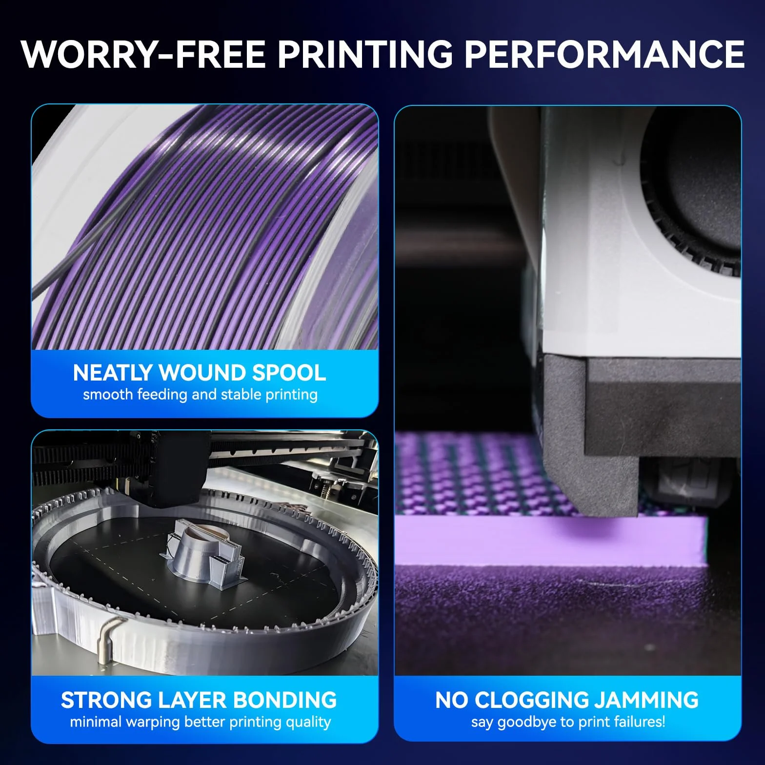 JAYO Filament PLA SILK 1,75 mm 1,1 KG podwójny kolor niebieski+zielony błyszcząca jedwabista powierzchnia zmiana koloru 360° dokładność +/-0,02 mm
