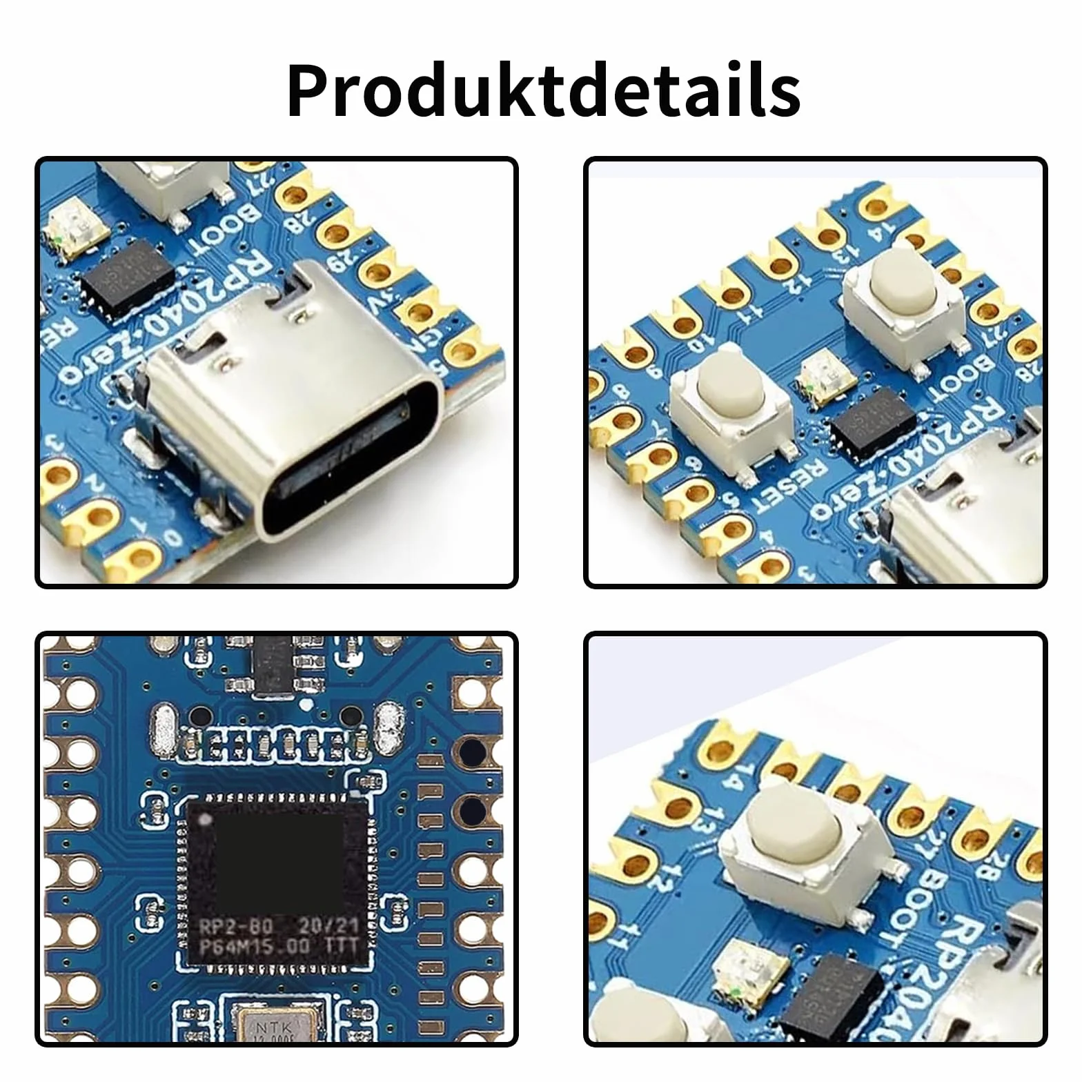 3 szt. RP2040-Zero, kompaktowa płyta do rozwoju mikrokontrolera, bazująca na procesorze Raspberry-Pi 2040 Dual-Core ARM Cortex M0+, obsługa C/C++/Python Development (z nielutowanymi pinami)