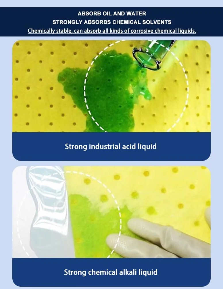 Uniwersalna Mata Pochłaniająca Olej (chemikalia/olej/woda - 3 Rodzaje) Mat Przeciwrozlewowych Do Użytku Wewnątrz/zewnątrz Budynków(Size:10 sheets,Color:CHEMICAL 2mm)