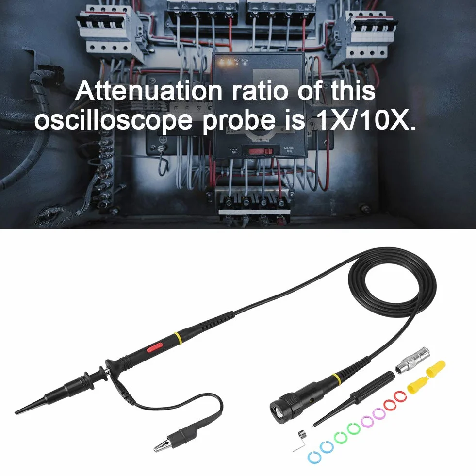 1Pc 200Mhz Zakres Oscyloskopu, Sonda Oscyloskopowa 200Mhz Pp215 Sonda Testowa Klip Bnc P2200 X10/X1 Czarny