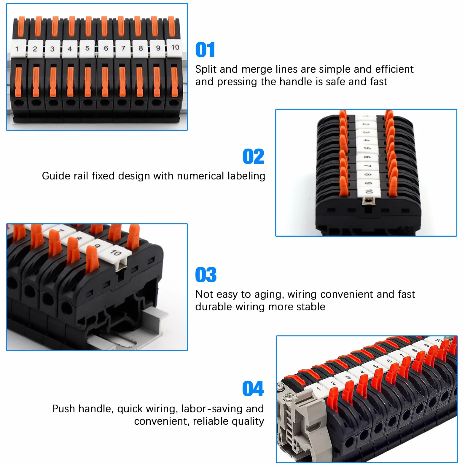 Blok zaciskowy PCT-211 szyna montażowa 0,08-4 mm² zestaw 40 sztuk