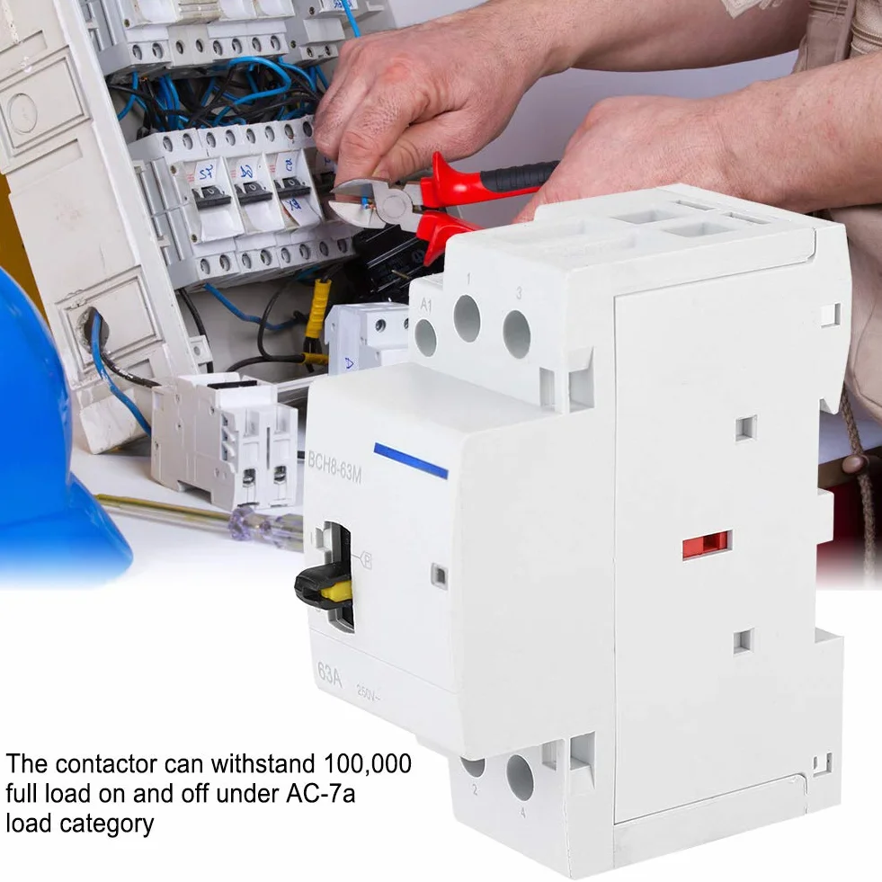 BCH8-63M Stycznik AC 230V 2P 63A 2NO Modułowy na Szynę DIN z Ręcznym Przełącznikiem