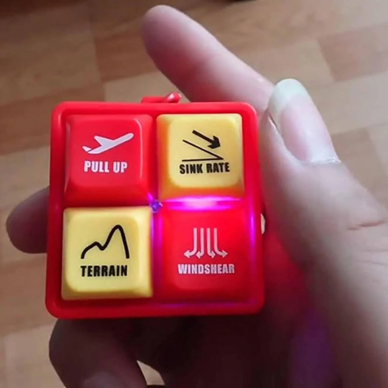 Pilot Załoga Alert Brelok EGPWS Ostrzeżenie Dźwięk Symulator Kokpitu Lotniczego LED Świecący