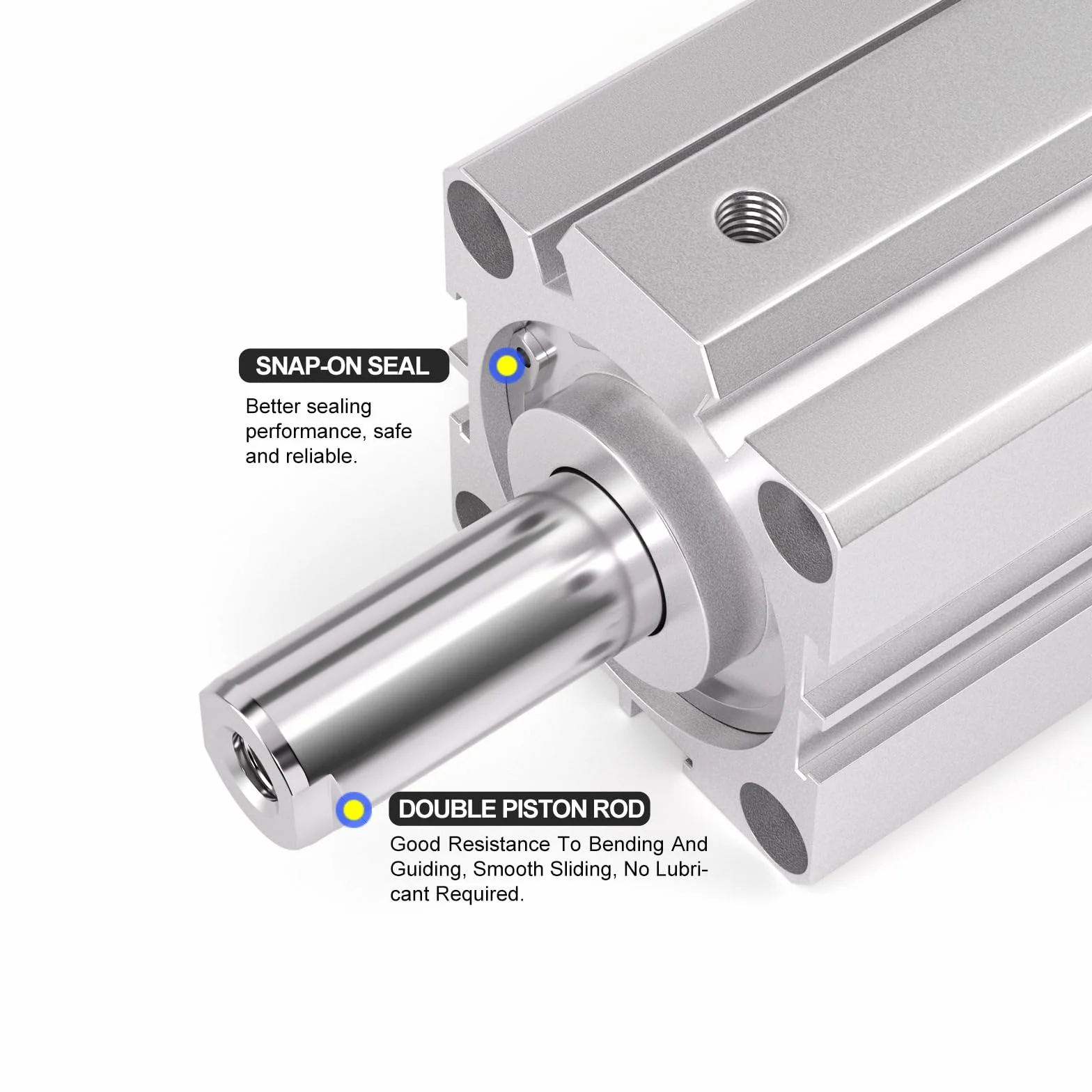 TAILONZ PNEUMATIC Otwór 50 mm, skok 25 mm, pneumatyczny cylinder pneumatyczny z aluminium, pneumatyczny cylinder pneumatyczny SDA50-25