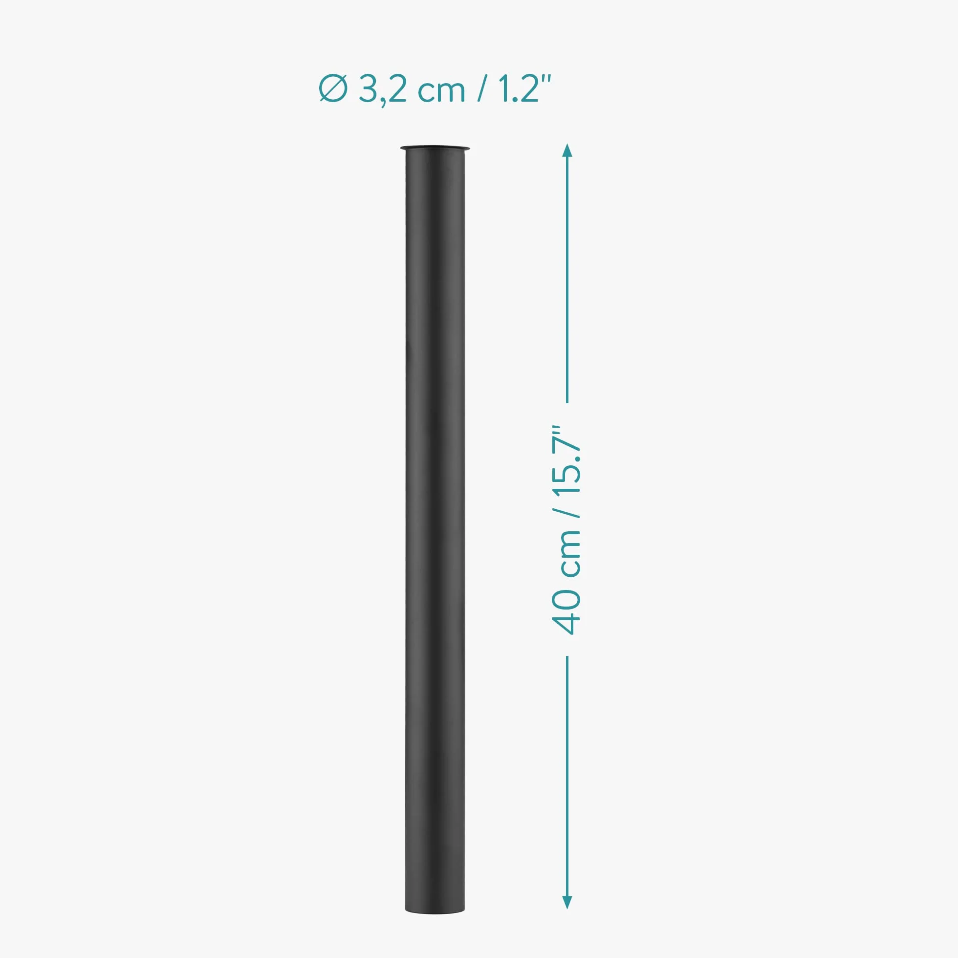 Navaris Rura ze stali nierdzewnej okrągła 400 mm – rura odpływowa syfon długa matowa czerń