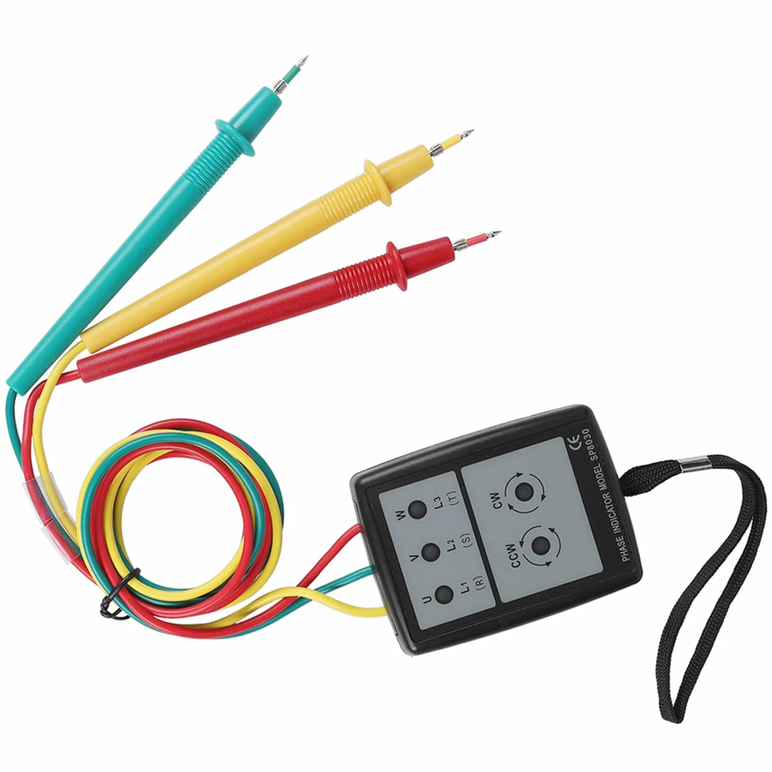 Detektor SP8030 Tester rotacji kolejności faz 3, wyświetlacz AC 200V-480V z brzęczykiem LED