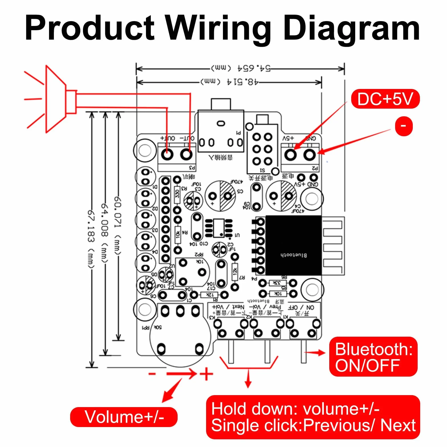 Heemol Mini wzmacniacz audio Production Kit DIY Small Speaker Parts Small Power Amplifier z obudową akrylową