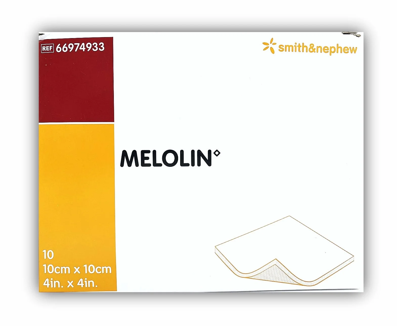 Melolin 10 x 10 cm nakładki na rany, sterylne, 10 szt.