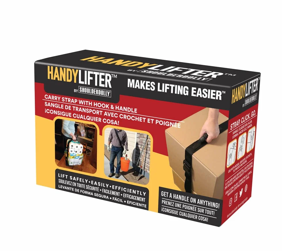 Pasek do noszenia Shoulder Dolly HandyLifter z haczykiem i uchwytem, czarny