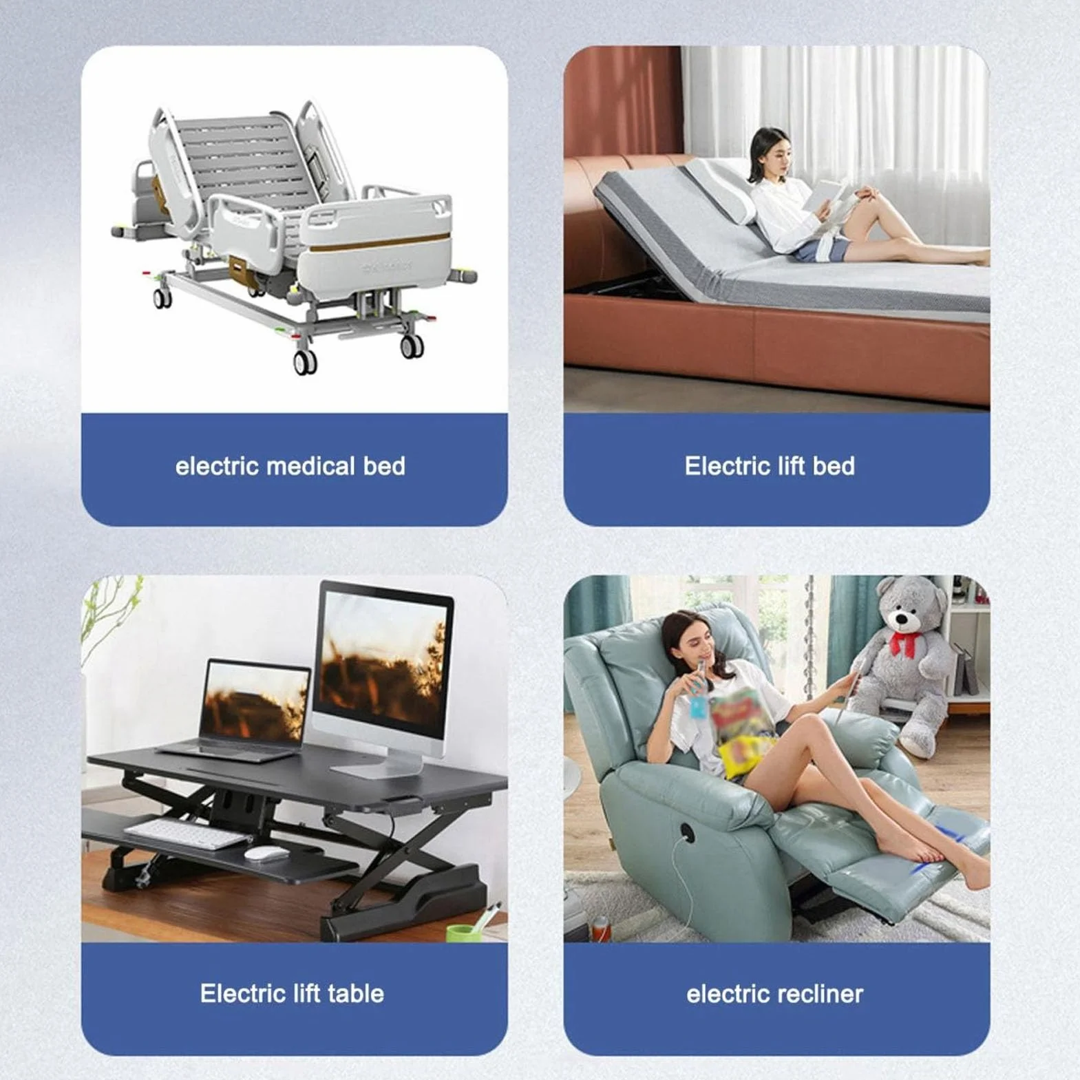 Control para Cama Electrica Telecomando Letto Ręczny Kontroler Krzesła Podnośnikowego IP66 - Elektryczny Pilot z Popychaczem do łóżka Podnoszonego 8-pinowa, 9-żyłowa Wtyczka