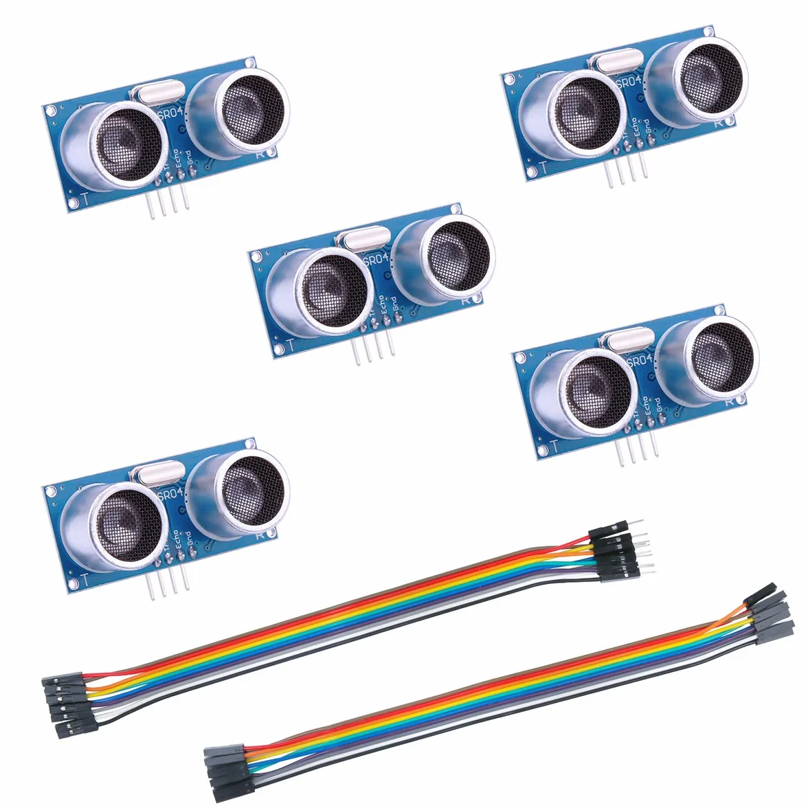 ELEGOO - 5 sztuk HC-SR04 ultradźwiękowy czujnik odległości do Arduino UNO, Nano, Roboter, XBee, ZigBee itd.