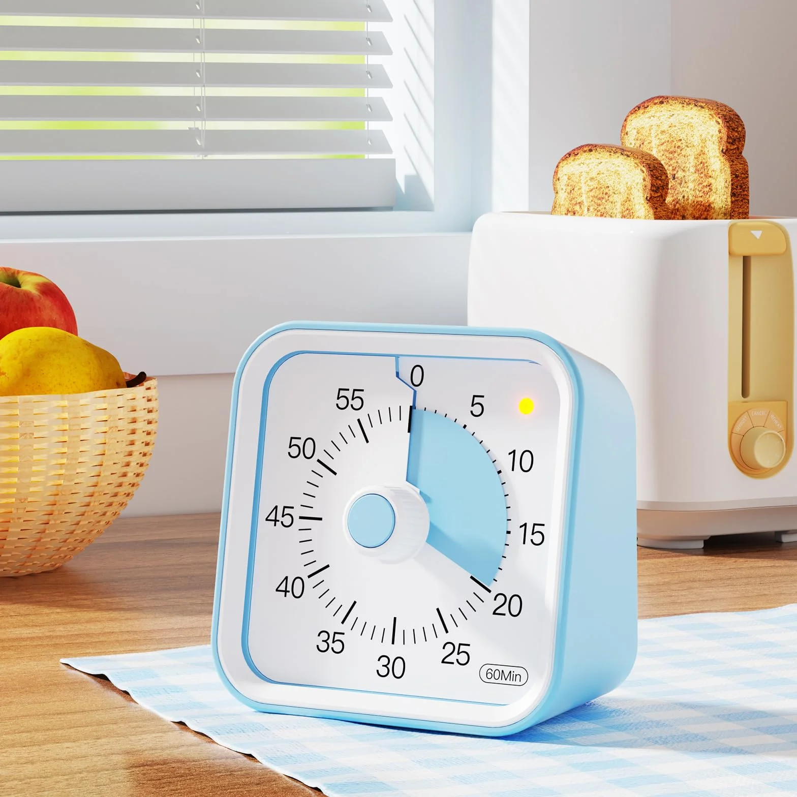 Wizualny timer z funkcją pauzy dla dzieci i dorosłych, czasomierz produktywności do nauki, nauczania, gotowania w kuchni, spotkań biurowych, zarządzania czasem dla ADHD (niebieski)