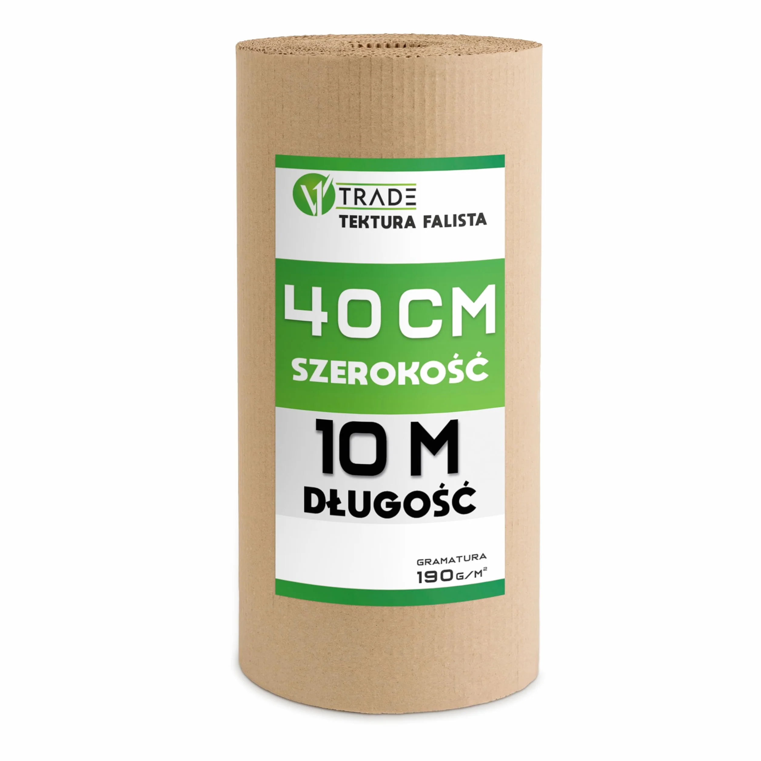 V1 TRADE Rolka tektury falistej 40 cm x 10 m 190 g/m2 materiał opakowaniowy