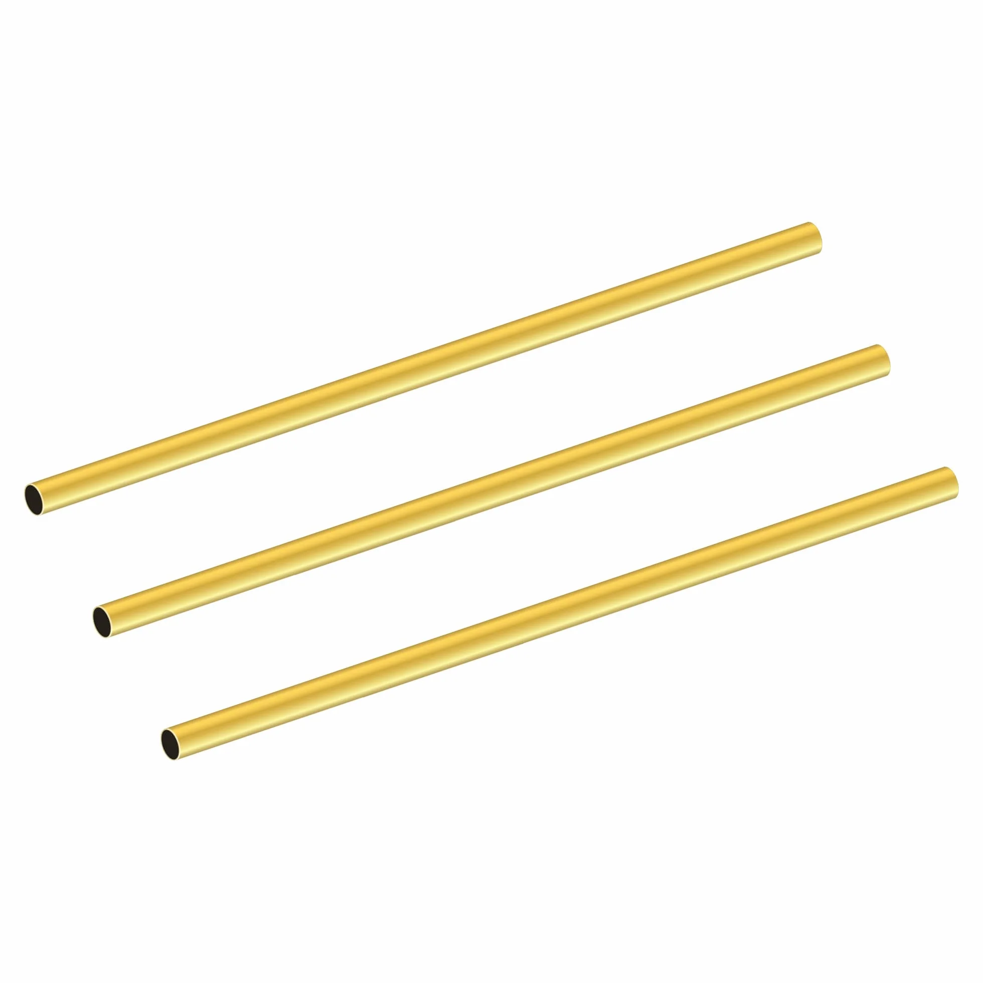 Okrągła mosiężna rurka 3,5 mm OD x 0,2 mm grubość ściany x długość 200 mm, bezszwowe okrągłe rury mosiężne do majsterkowania (3 szt.)