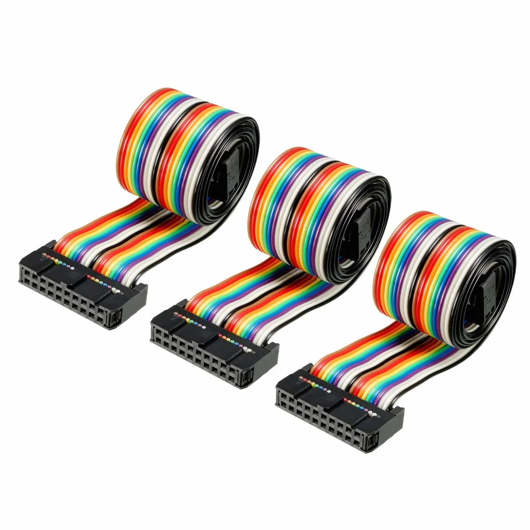 sourcing map IDC 20 pin kabel płaski tęczowy 48 cm 2,54 mm Pitch