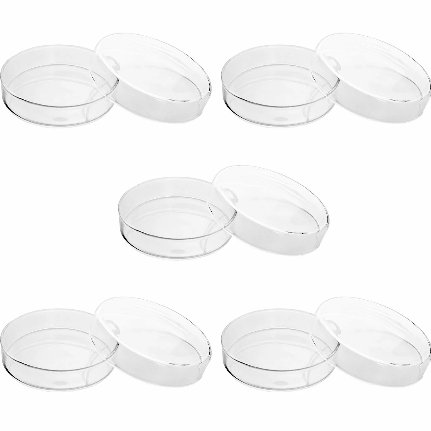 QWORK® Szklane szalki Petriego z pokrywką, wysokie szkło borokrzemianowe Sterylizowane szalki Petriego do hodowli laboratoryjnej, 90mm x 20mm, 5 sztuk