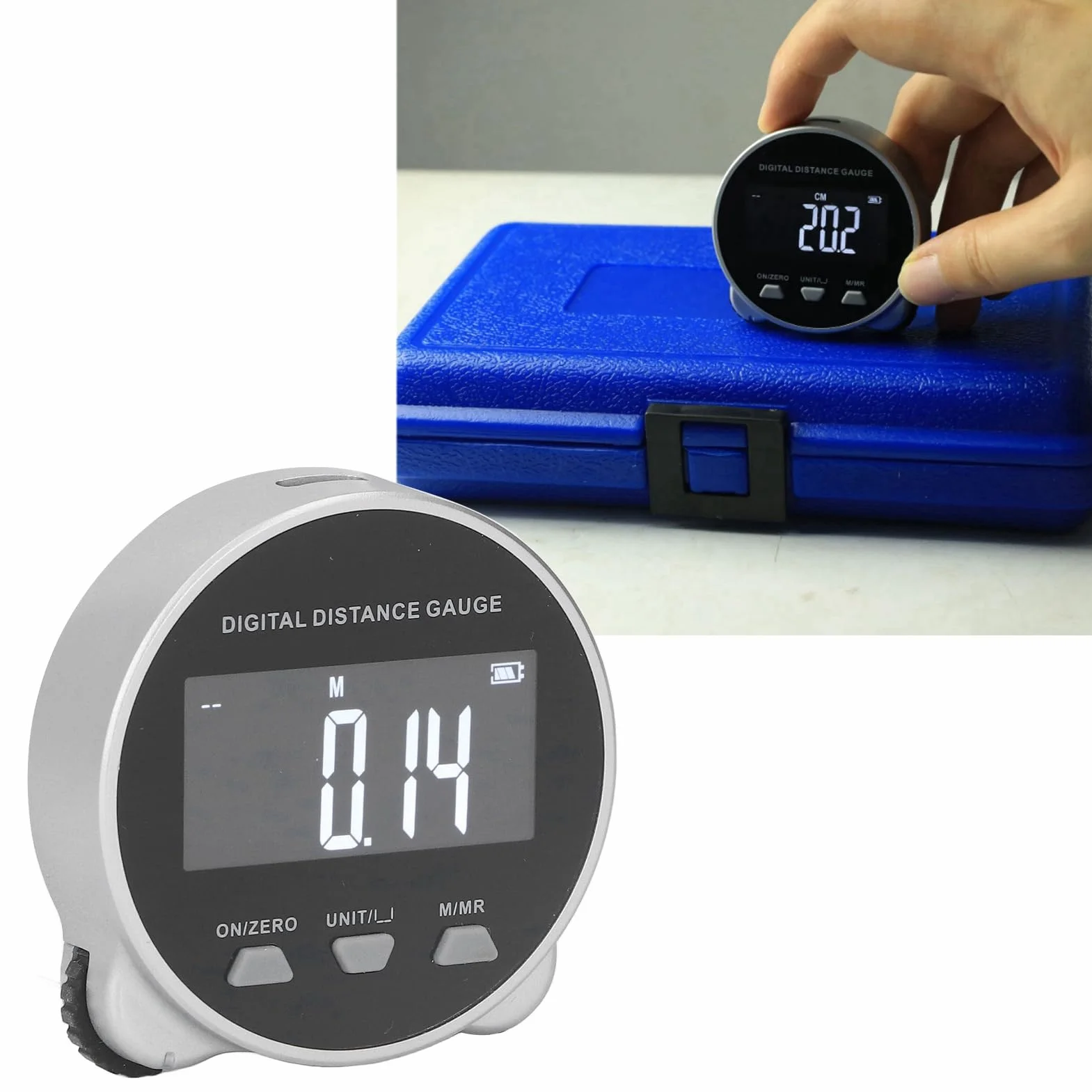 Akozon Cyfrowa Linijka Rolkowa 199,999 M Elektroniczna Miarka