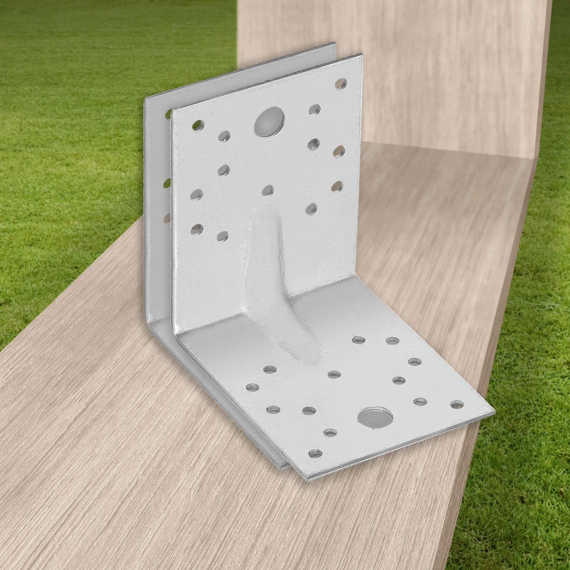 KOTARBAU® 12 szt. Kątownik Ciesielski - Łącznik Budowlany - 100 x 100 x 80 mm - Stal ocynkowana - z Przetłoczeniem - Nierdzewny