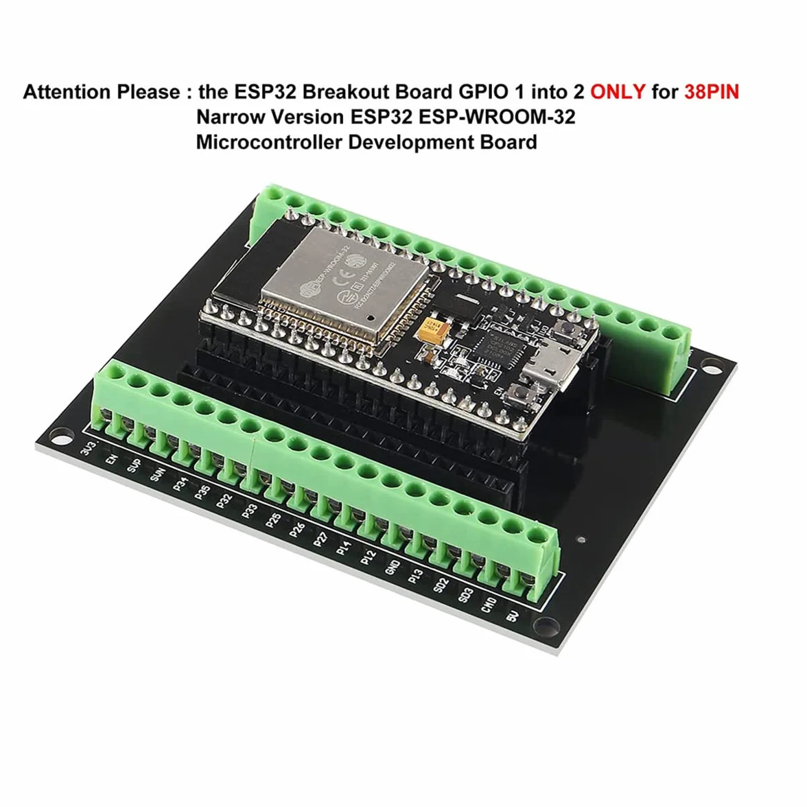 Hailege 3 szt. ESP32 ESP32S GPIO Rozszerzenie GPIO Board Pin Out IO Out 1 Into 2 do płyty rozwojowej ESP32 ESP32S 38Pin