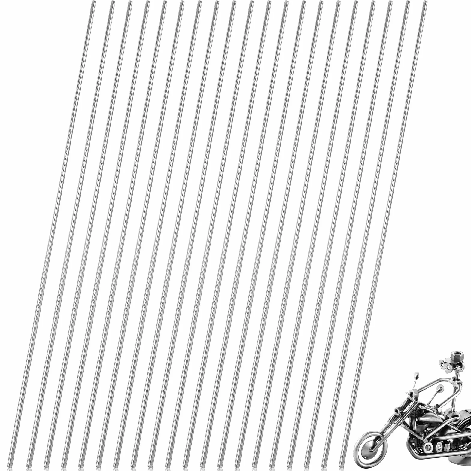 20 sztuk prętów ze stali nierdzewnej, 3 x 300 mm, stal nierdzewna 304, metalowy pręt, pręt stalowy, pręt ze stali nierdzewnej, okrągły do majsterkowania, rzemiosła, modeli, statku, modelu samochodu