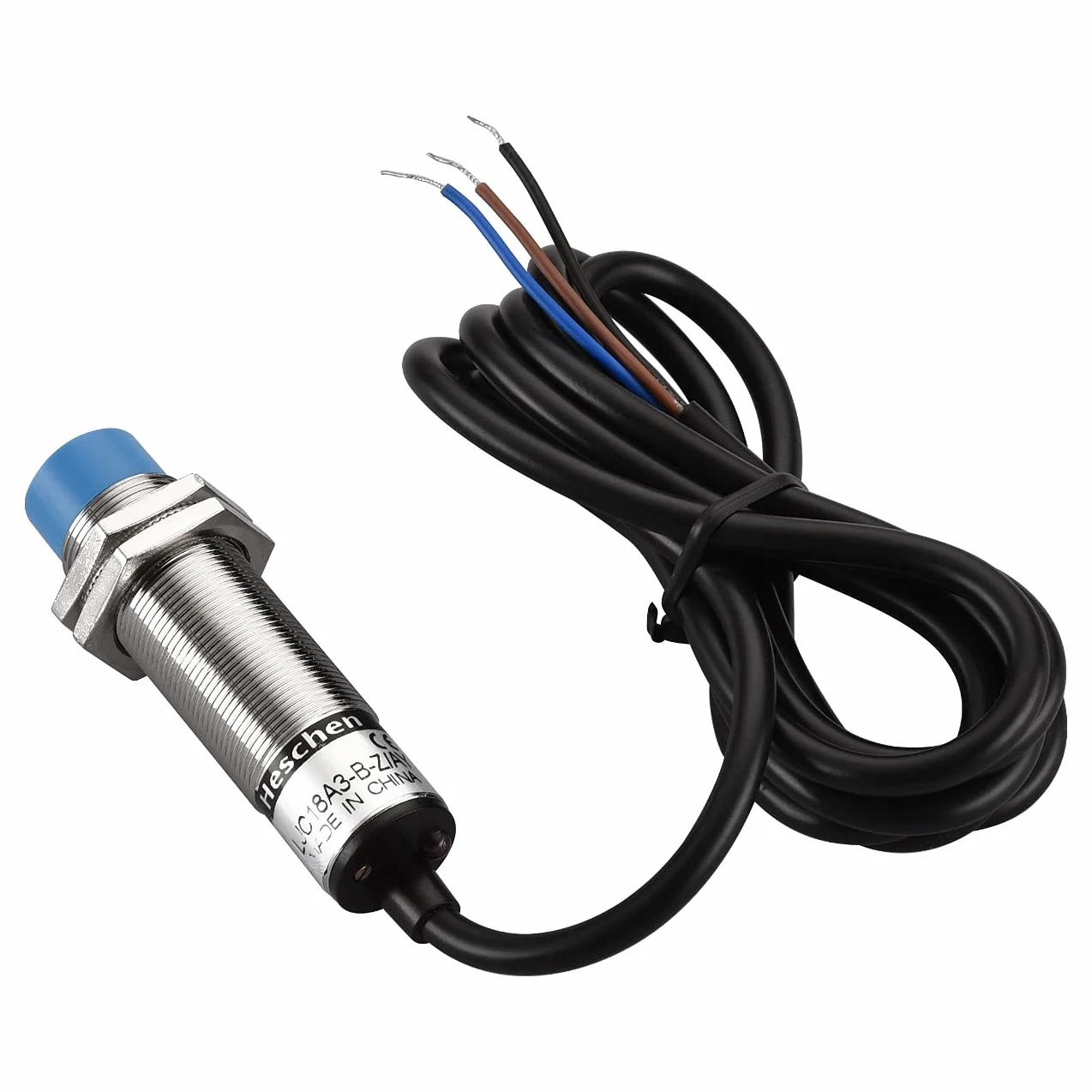 Heschen M18 Pojemnościowy czujnik zbliżeniowy LJC18A3-B-Z/AY Nieekranowany 1-10mm 10-30VDC 200mA PNP NC 3 przewody