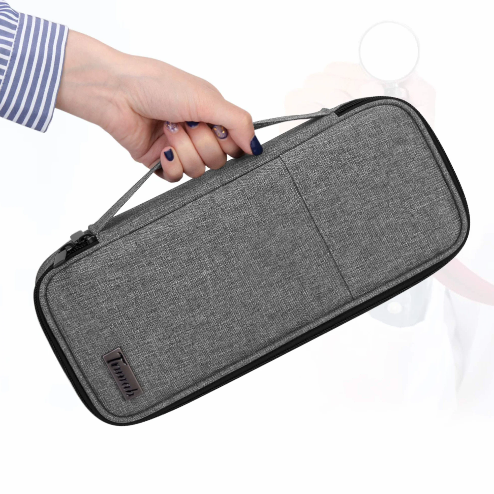 Trunab Torba stetoskopowa Szary z kieszenią wewnętrzną kompatybilna z 3M Littmann MDF ADC