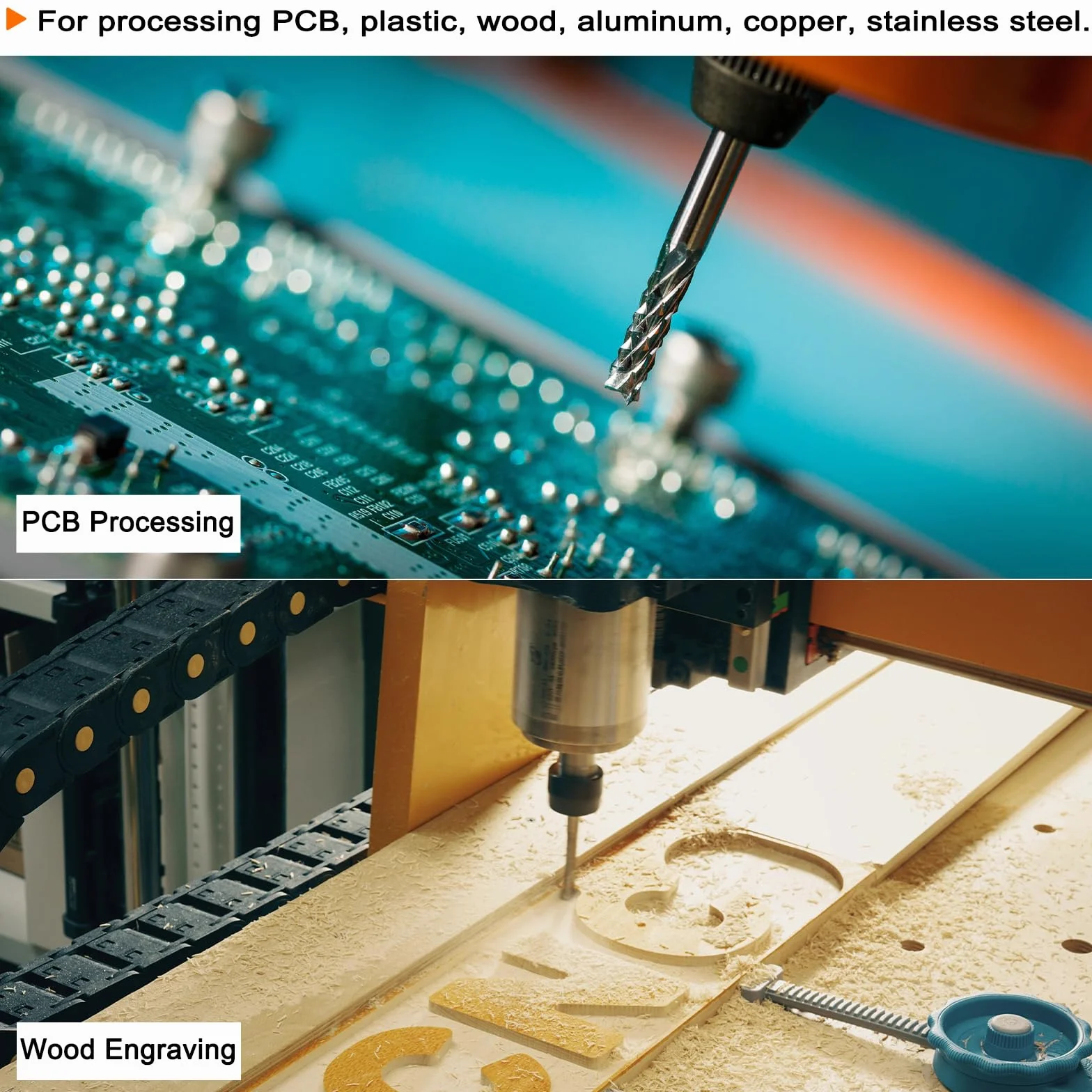 QUARKZMAN 10 szt. frezów CNC frezy bity 1/8" trzpień 3,175 mm niebieski powlekany węglikiem wolframu frezarka do PCB akrylu, drewna, aluminium, metalu
