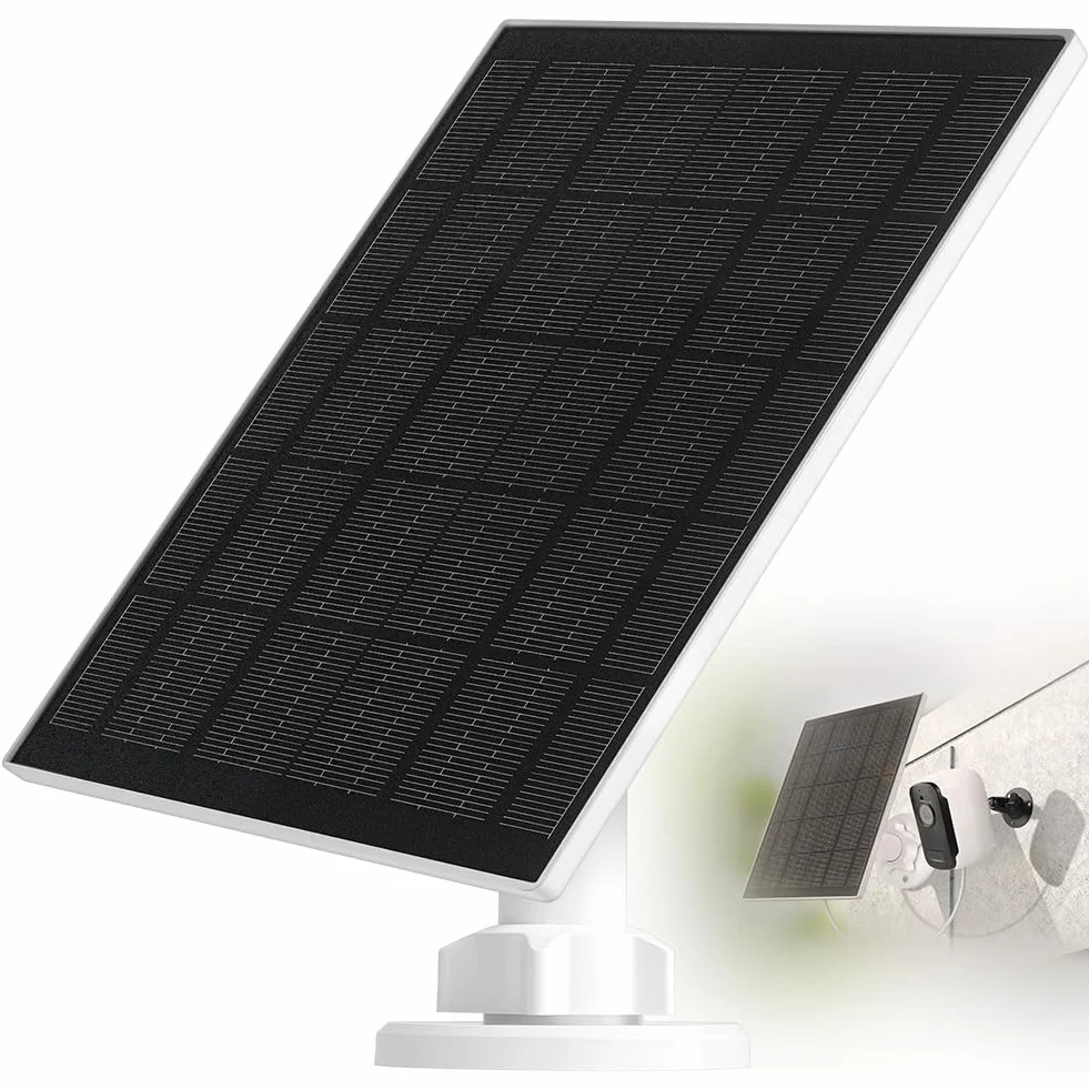 URAQT Kompatybilny panel słoneczny USB, 5V5W z portem USB i USB-C, regulowany wspornik Łatwa instalacja