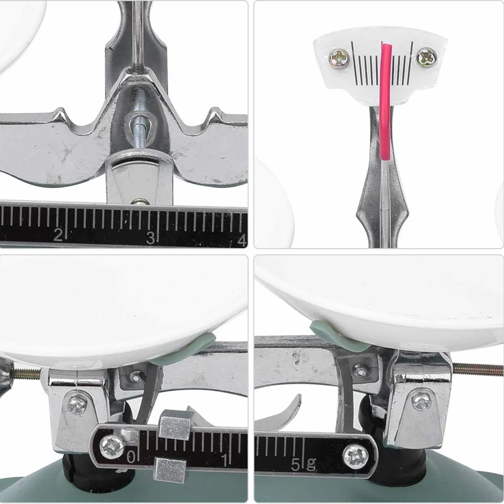 Mechaniczna Waga Laboratoryjna, Dwupanelowa, z Odważnikami 100g, do Zastosowań Szkolnych i Fizycznych