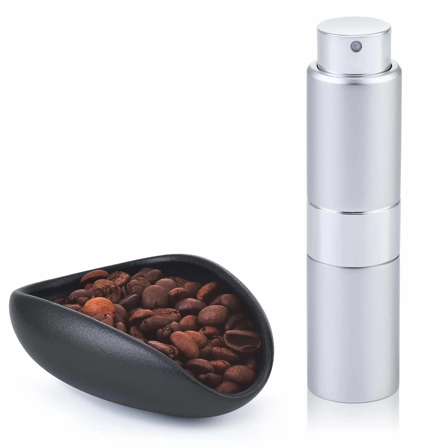Lulupack Kubek z dozownikiem ziaren kawy z butelką z rozpylaczem 20 ml, kubkiem do kawy i zestawem do spryskiwania ziaren espresso