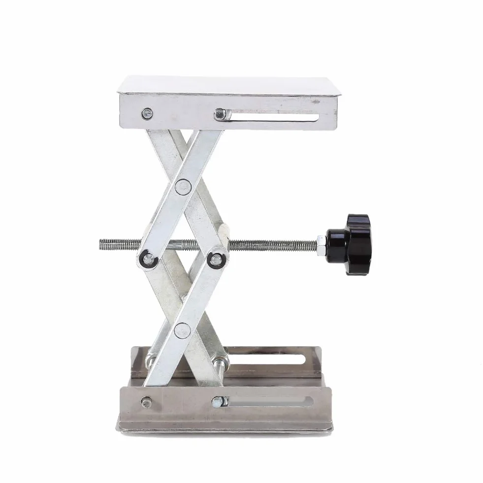Laboratoryjna Platforma Podnosząca, 100X100mm Laboratoryjny Podnośnik Nożycowy ze Stali Nierdzewnej stół Podnośny do Chemicznego Fizycznego Eksperymentu Biologicznego