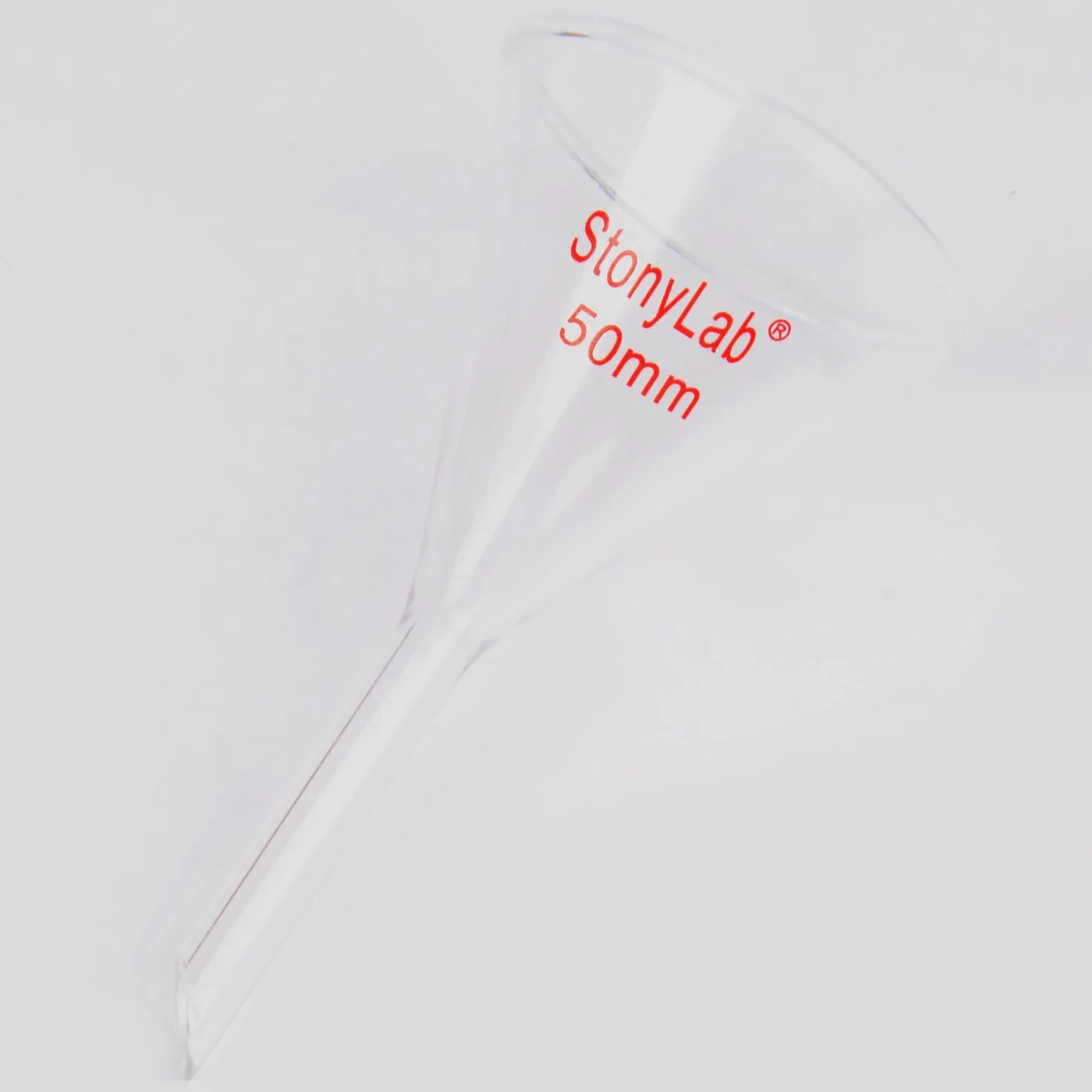 stonylab 1 opakowanie lejka szklanego, lejek ze szkła borokrzemowego o dużej powierzchni, średnica 50 mm i długość trzpienia 50 mm