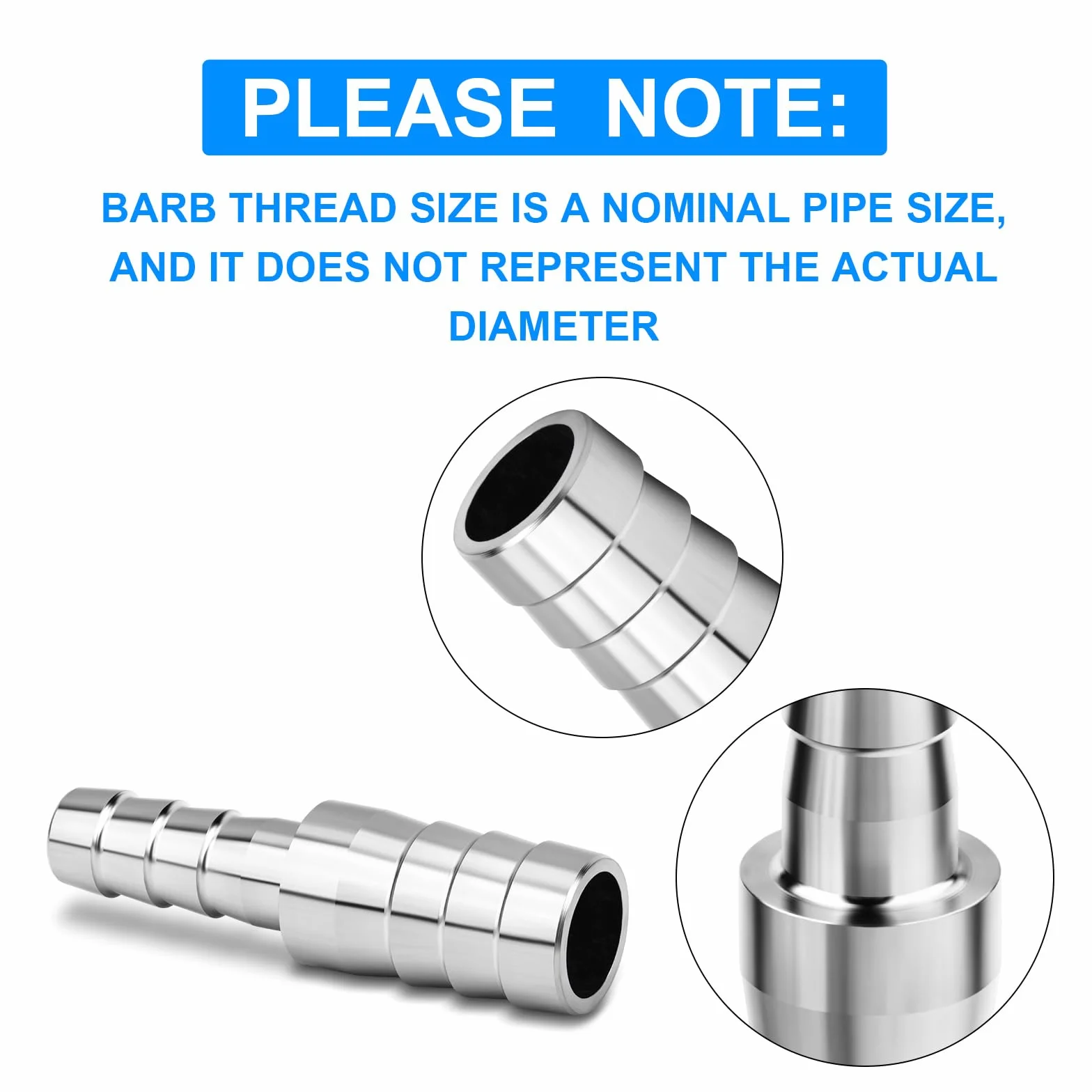 5 sztuk adapter ze stali nierdzewnej 304 8 mm do 6 mm do węża redukcyjnego, złączka łącząca wąż redukcyjny, złącze intercooler płynu chłodzącego, do wody, powietrza