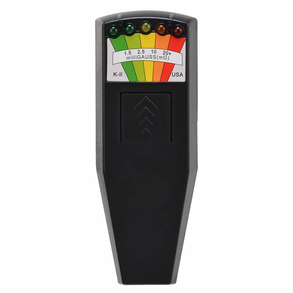 K2 przenośny detektor promieniowania elektromagnetycznego 5 diod LED Ghost Hunting 50 Hz - 20 000 Hz czarny