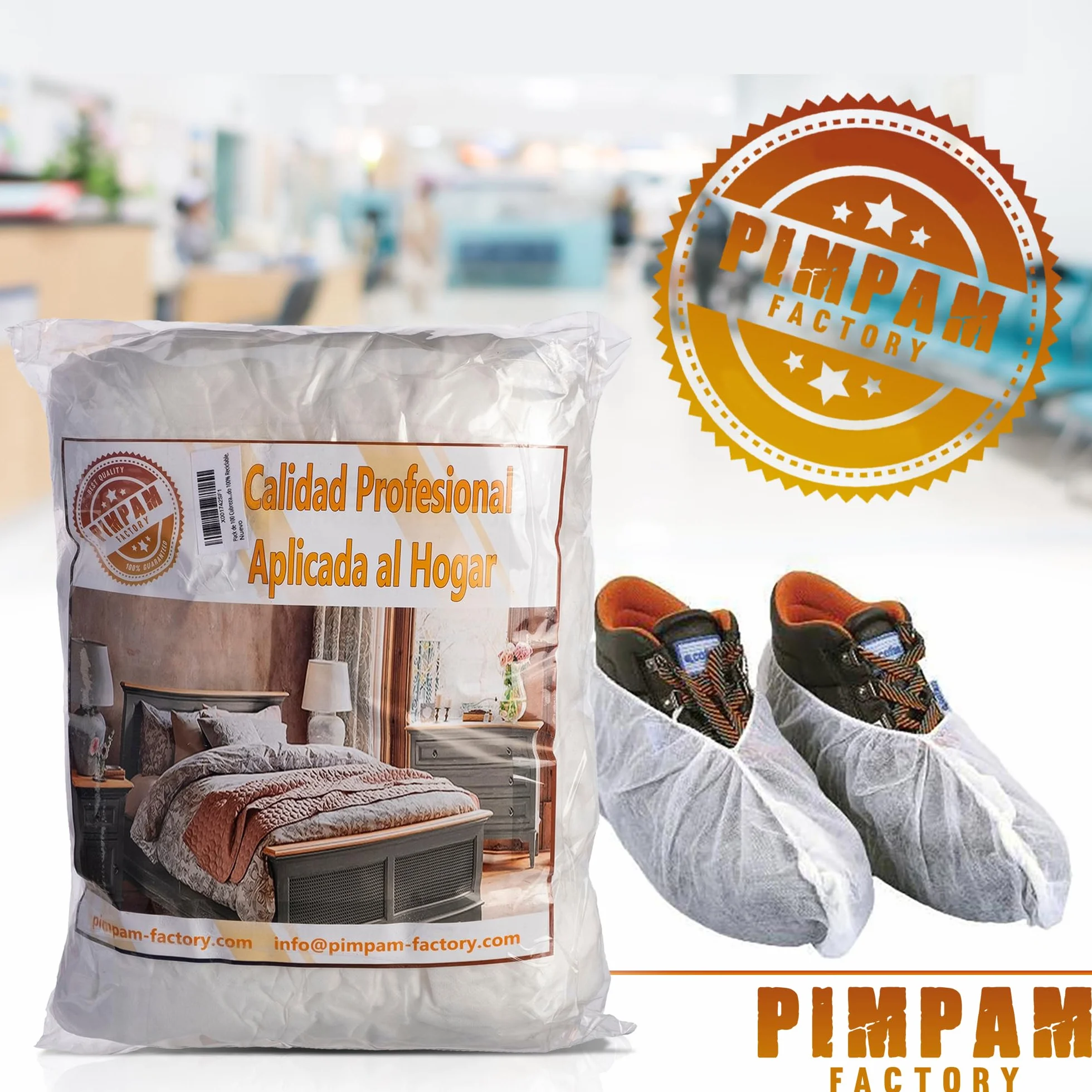 PimPam Factory - Nieprzemakalny pokrowiec na buty - Oddychający i regulowany, bezwonny i hipoalergiczny pokrowiec na buty - Gruby i nadający się do recyklingu - Jednorazowy pokrowiec wyprodukowany w