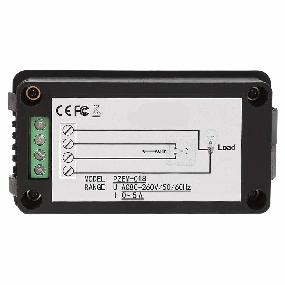 PEACEFAIR PZEM-018 AC Wielofunkcyjny cyfrowy miernik mocy tester napięcia energetycznego, duży ekran LCD, podświetlenie, alarm przeciążeniowy, ustawienie wstępne