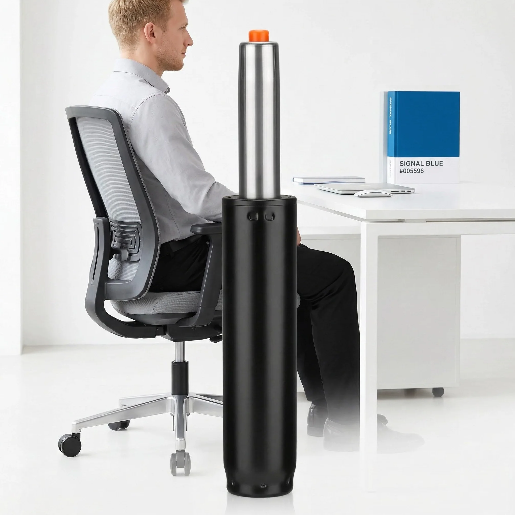 Sprężyna gazowa do krzesła biurowego, 269 mm, zapasowa sprężyna gazowa, uniwersalna sprężyna gazowa z regulacją wysokości, obrót o 360°, do krzesła obrotowego i fotela szefa, czarna