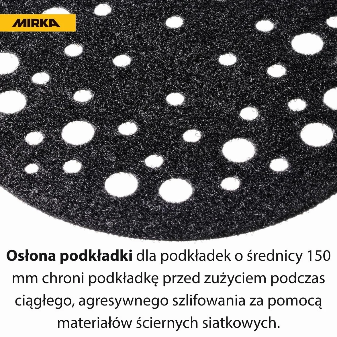 Mirka Przekładka ochronna Ø 150 mm, 67 otworów, 1 szt., do ochrony podkładek z przyłączem rzep, 8295610111.