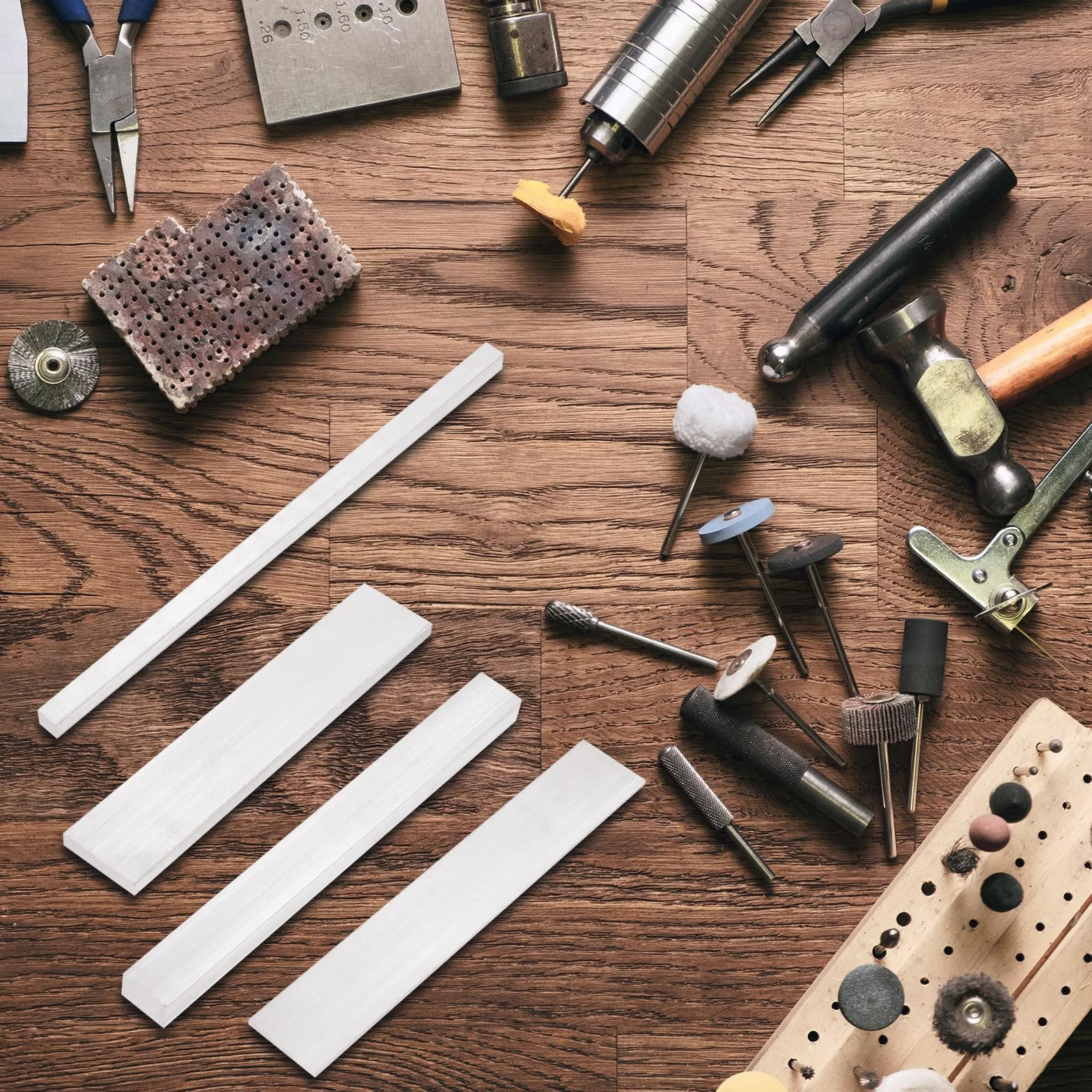 QUARKZMAN Kwadratowy aluminiowy pręt płaski, 4 sztuki 3/32" grubość 3/4" szerokość 12" długość kwadratowy pręt aluminiowy 6063 aluminiowa płyta płaska, 2 x 20 x 305 mm masywny zapas walca
