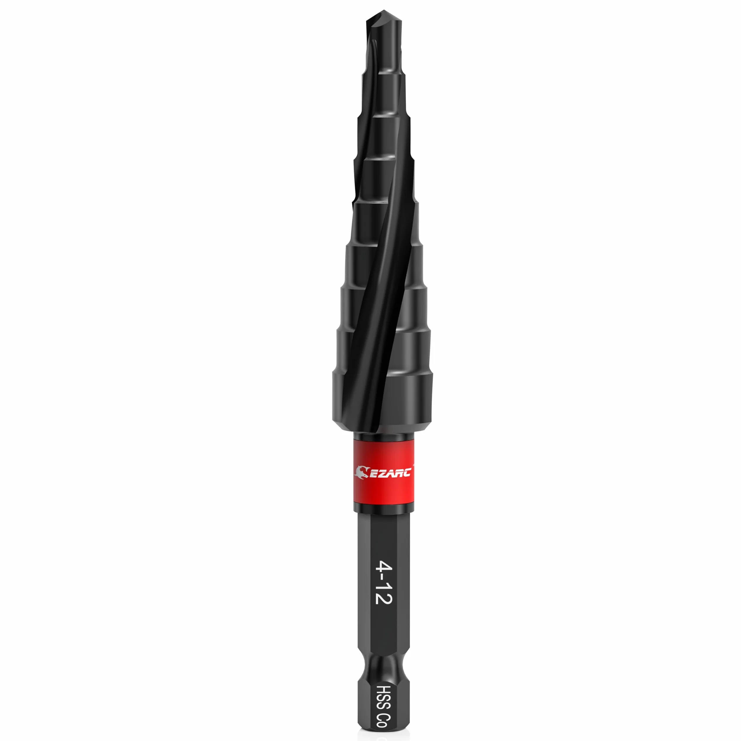 EZARC Wiertło stopniowe Ø 4-12 mm HSS kobaltowe TiAIN profesjonalne wiertło stożkowe do metalu, stali nierdzewnej, aluminium